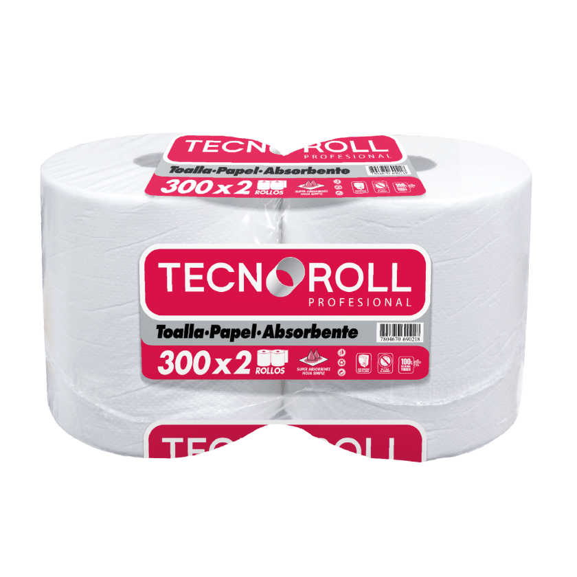 TOALLA 300m x 2  rollos Una Hoja