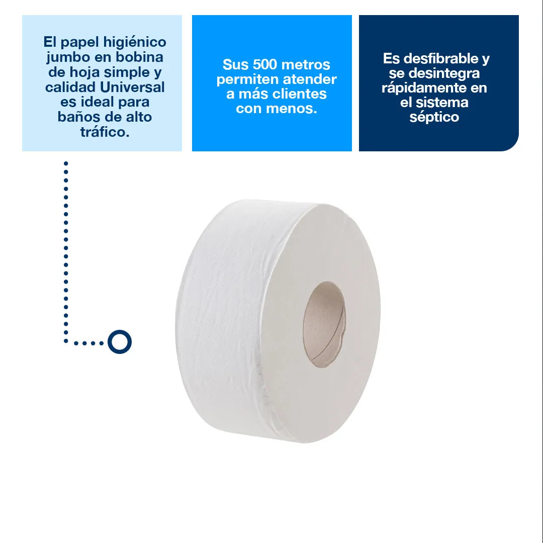 TORK papel higiénico Jumbo HS 6 X 500 m Universal