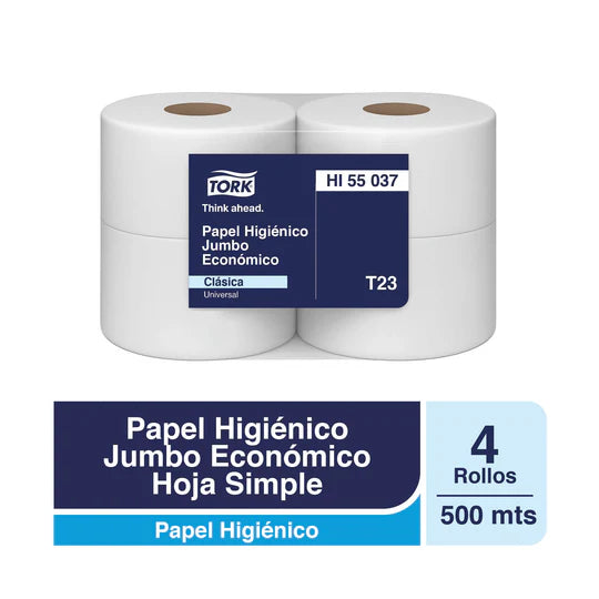 TORK papel higiénico Jumbo HS 4 X 500 m Económico Universal
