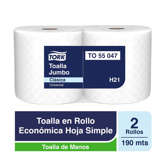 Toalla Jumbo Tork Económico 2 rollos x 190 mts.