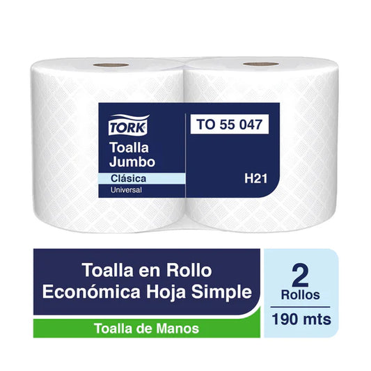 Toalla Jumbo Tork Económico 2 rollos x 190 mts.