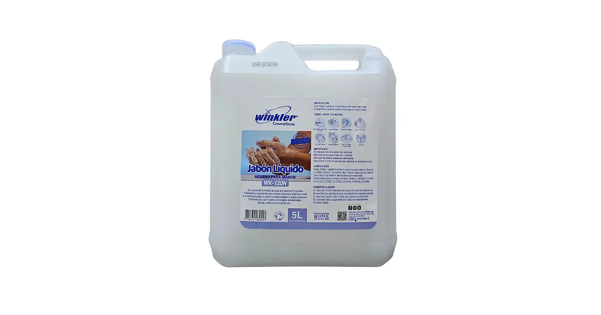 JABON LIQUIDO PARA MANOS NEUTRO 5 LTS WK-120N